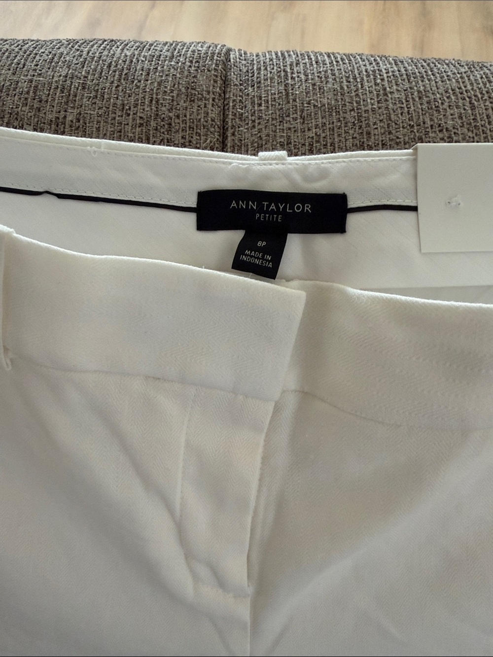 Ann Taylor Petite White Tailored Dress Pants